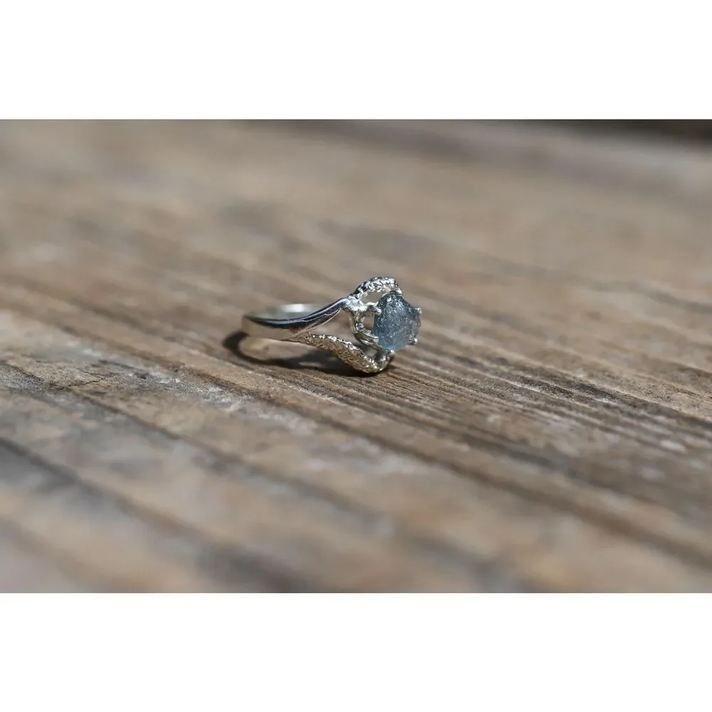 Blue Montana Sapphire Ring Handmade Sterling Silver Ethical Engagement or Gift